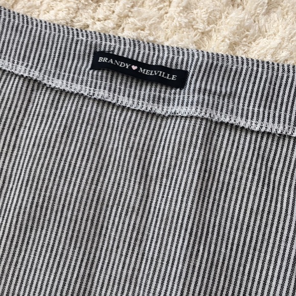 Brandy Melville Black and White Stripped Wrap Skirt - Picture 3 of 3
